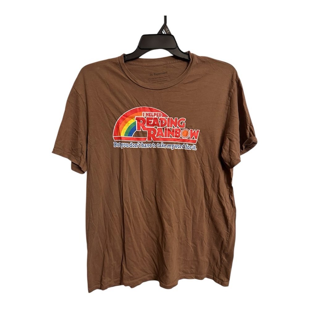 Reading Rainbow T Shirt Represent Brand Unisex Size XL Brown